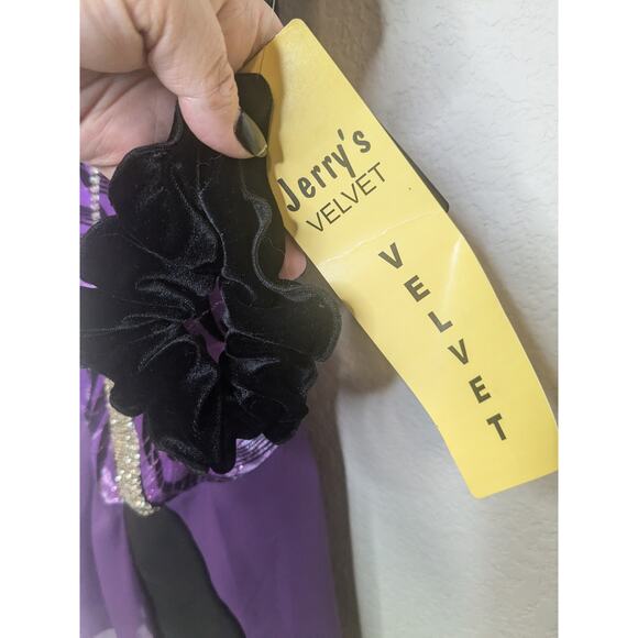 Jerry's Vibrations Figure Skating Dress Purple Black Crystals Women Adult Medium - Picture 5 of 8